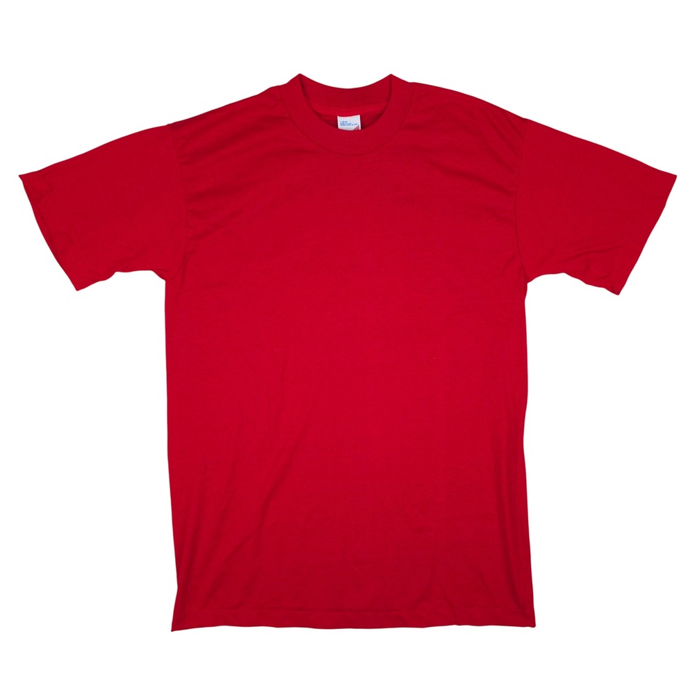 Vintage Duke T-Shirt Blank Tee Mens Large Red Made in USA Single Stitch